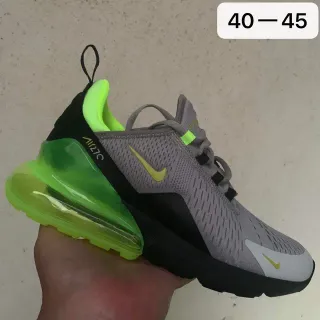 Nike Air Max 270 رمادي أسود نيون أخضر أحذية رياضية أسلوب حياة