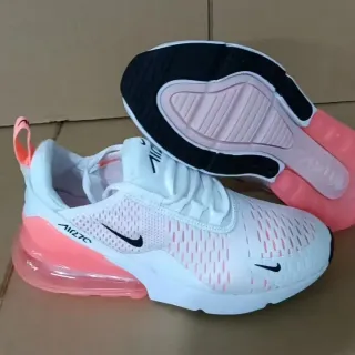 Nike Air Max 270 حذاء رياضي أبيض وردي أسلوب حياة