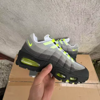 Nike Air Max 95 رمادي و نيون ليم أحذية رياضية نمط حياة