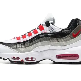 Nike Air Max 95 أبيض أسود أحمر حذاء رياضي أسلوب حياة