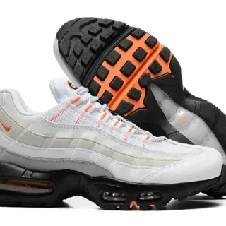 Nike Air Max 95 أبيض رمادي أسود برتقالي سنيكرز لايف ستايل