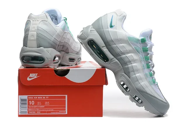 Nike Air Max 95 White Gray Black Orange Lifestyle Sneakers 8