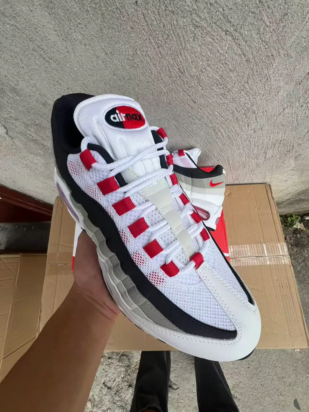 Nike Air Max 95 Blanc Gris Noir Rouge Chaussures Lifestyle 2