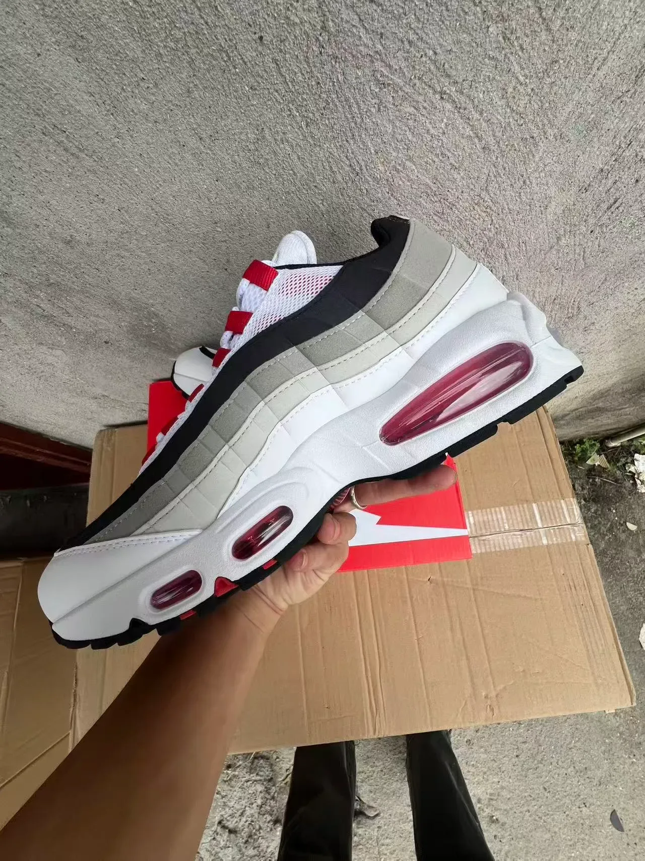 Nike Air Max 95 Blanc Gris Noir Rouge Chaussures Lifestyle 5