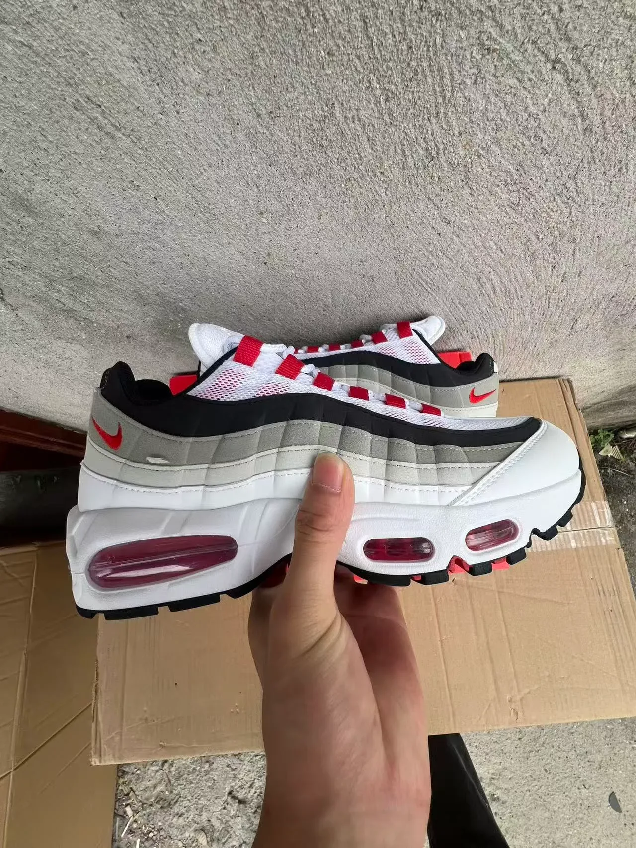 Nike Air Max 95 Blanc Gris Noir Rouge Chaussures Lifestyle 7