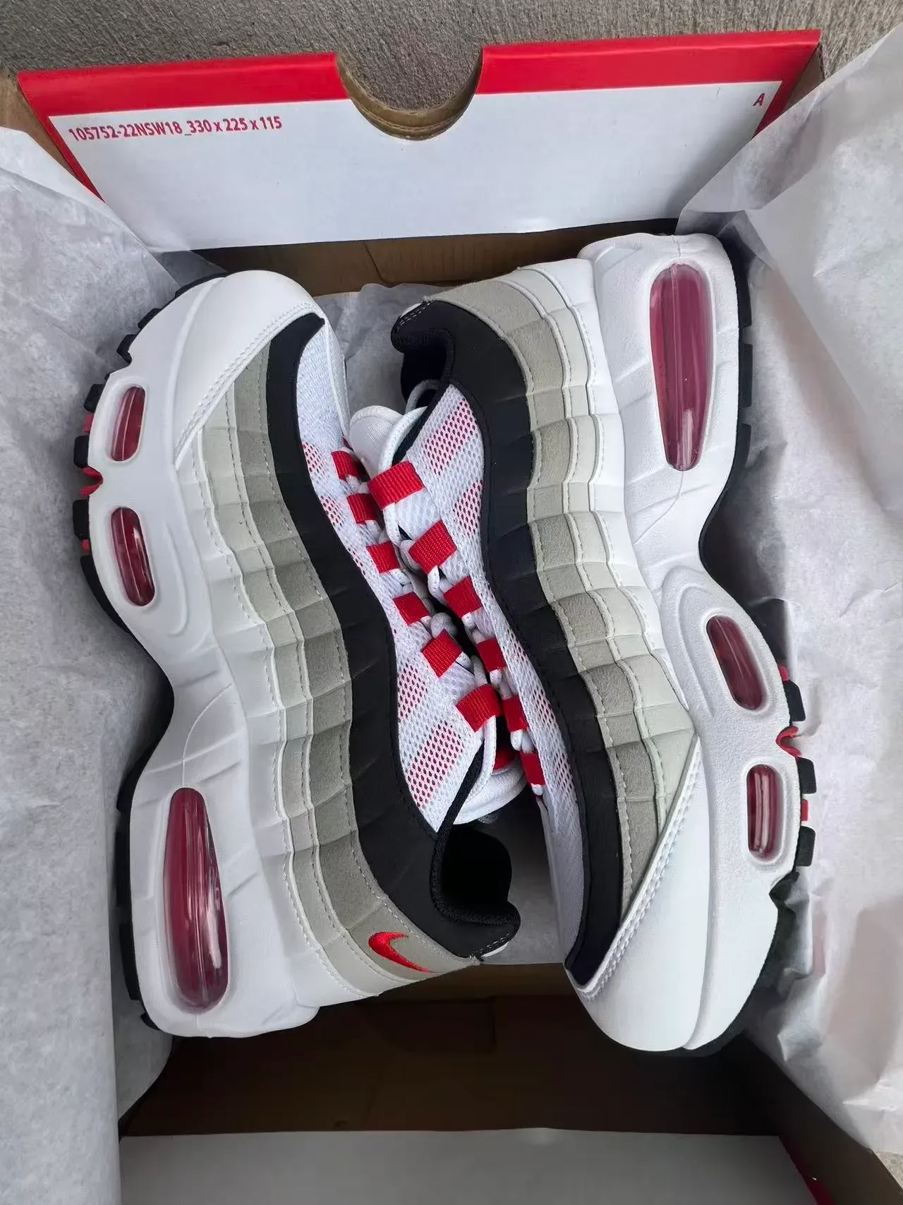 Nike Air Max 95 Blanc Gris Noir Rouge Chaussures Lifestyle 9