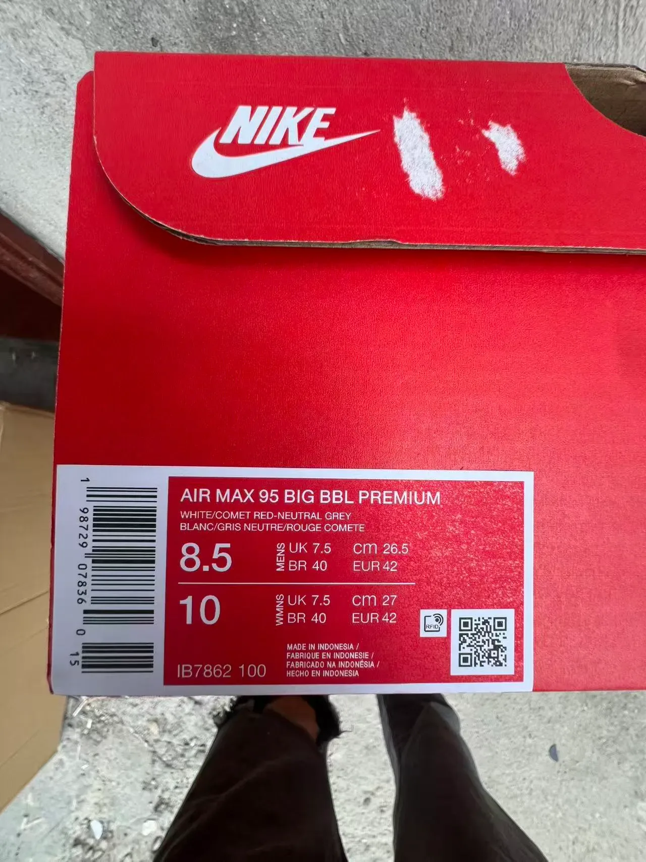 Nike Air Max 95 Blanc Gris Noir Rouge Chaussures Lifestyle 10
