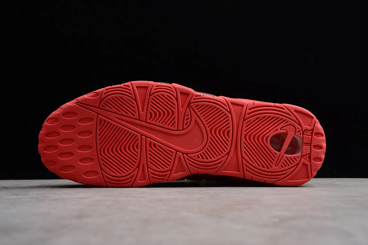 Nike Air More Uptempo Rojo Negro Zapatos de baloncesto 3