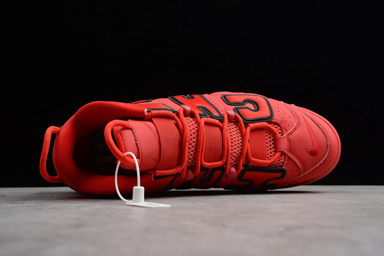 Nike Air More Uptempo Rojo Negro Zapatos de baloncesto 4