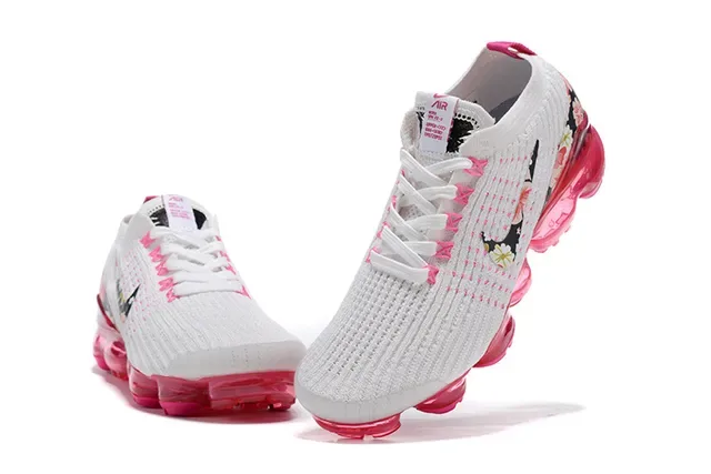 Nike Air VaporMax ফুলের প্রিন্ট সাদা গোলাপি লাইফস্টাইল স্নিকার্স 2