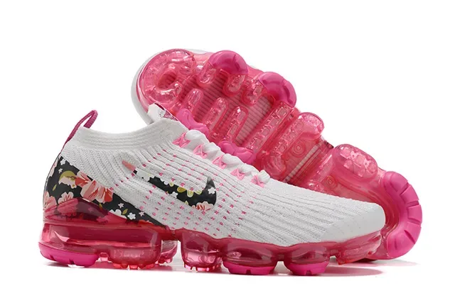 Nike Air VaporMax ফুলের প্রিন্ট সাদা গোলাপি লাইফস্টাইল স্নিকার্স 3