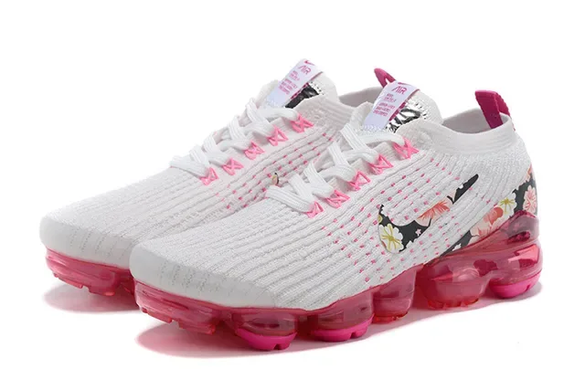 Nike Air VaporMax ফুলের প্রিন্ট সাদা গোলাপি লাইফস্টাইল স্নিকার্স 4