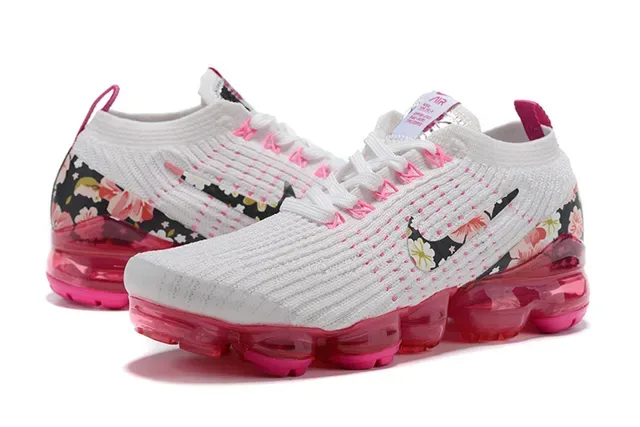 Nike Air VaporMax ফুলের প্রিন্ট সাদা গোলাপি লাইফস্টাইল স্নিকার্স 5