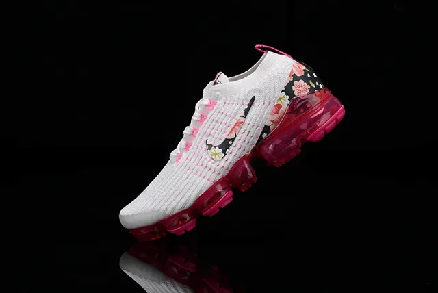 Nike Air VaporMax ফুলের প্রিন্ট সাদা গোলাপি লাইফস্টাইল স্নিকার্স 11