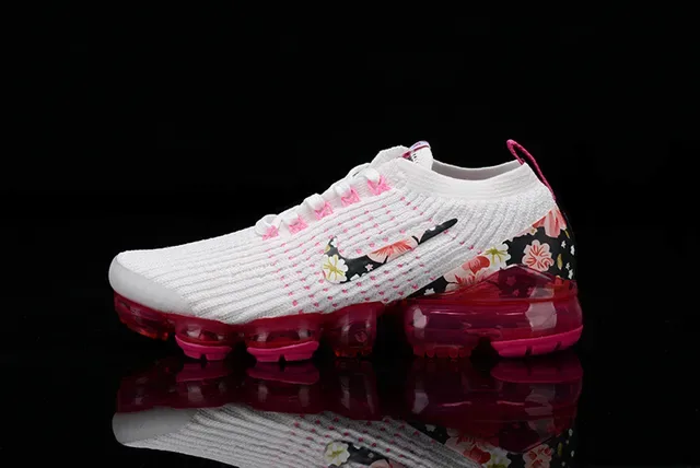 Nike Air VaporMax ফুলের প্রিন্ট সাদা গোলাপি লাইফস্টাইল স্নিকার্স 12