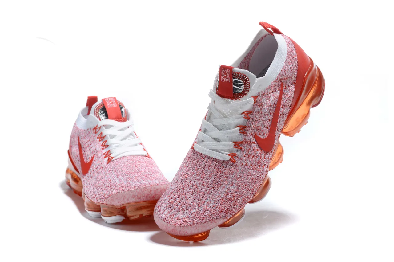 Nike Air VaporMax Chaussures de course orange et blanc 3
