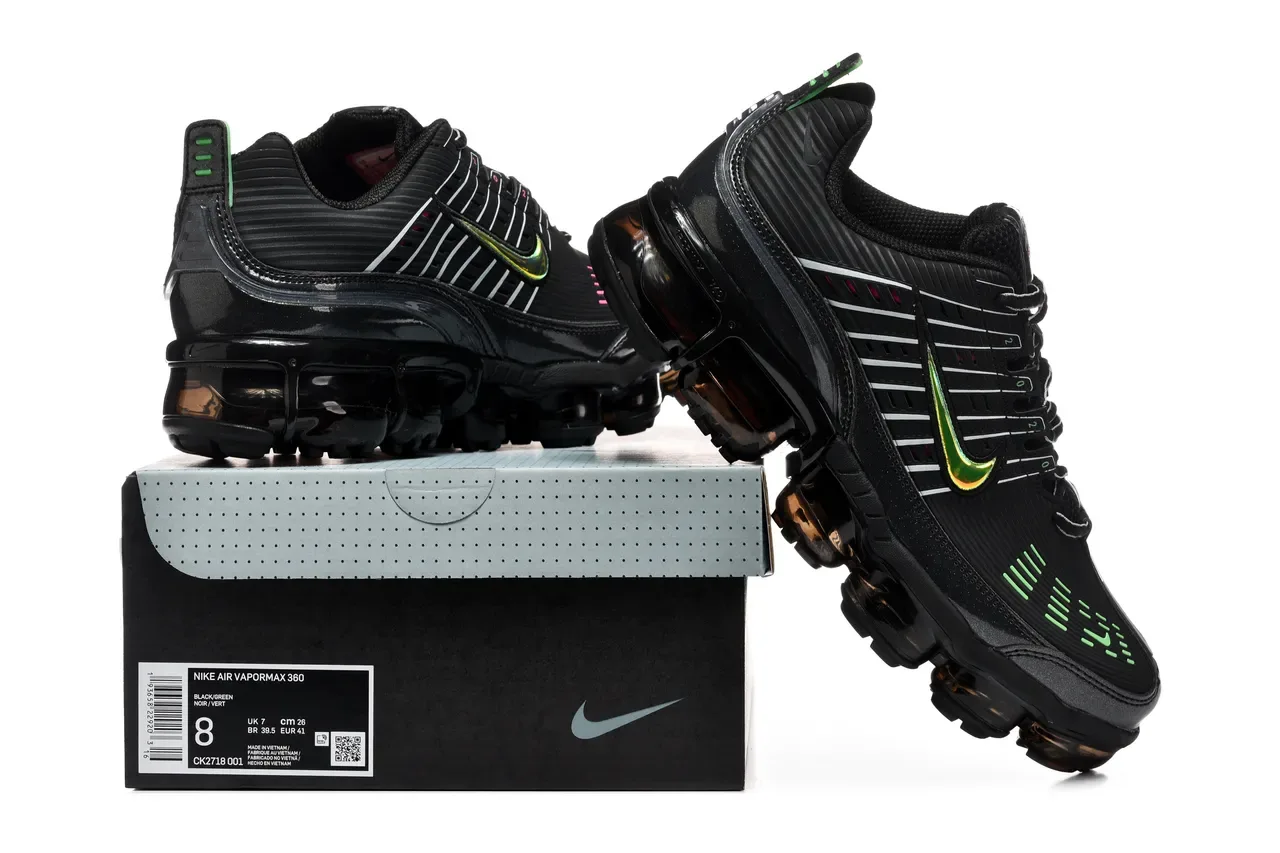Nike Air VaporMax Plus Black Neon Green Lifestyle Sneakers 8
