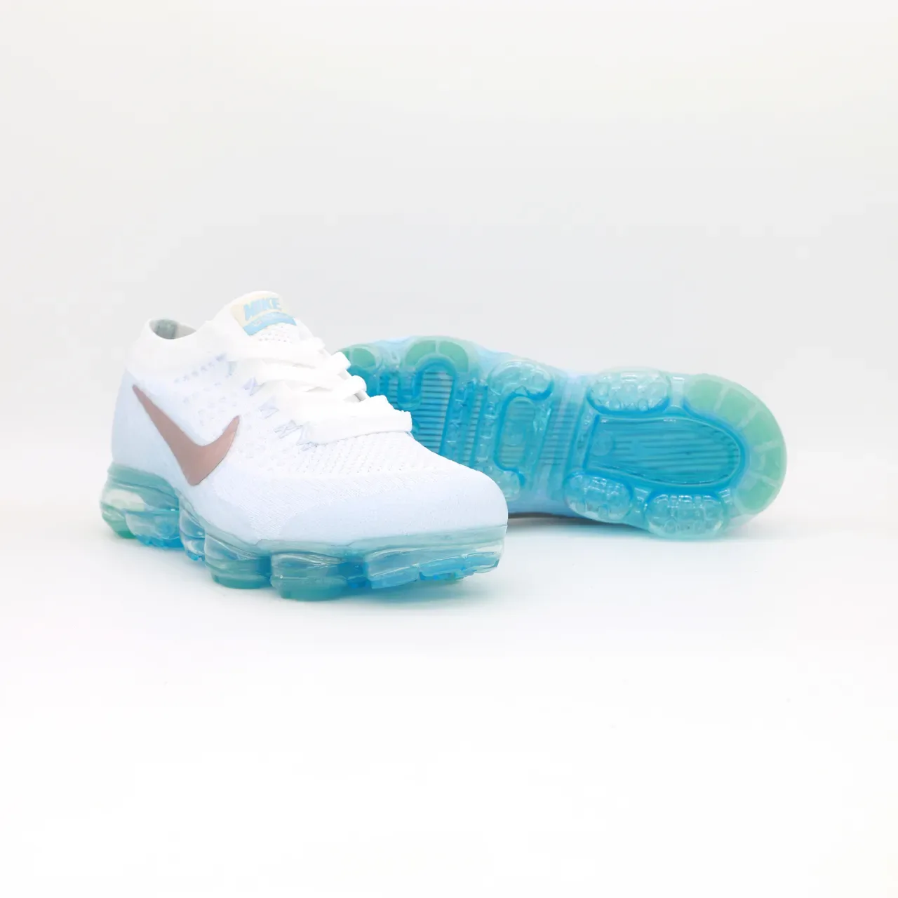 Nike Air VaporMax White Light Blue Rose Gold Lifestyle Sneakers 2