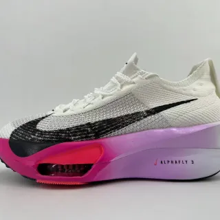 Nike Air Zoom Alphafly 3 सफेद काला गुलाबी बैंगनी रनिंग शूज