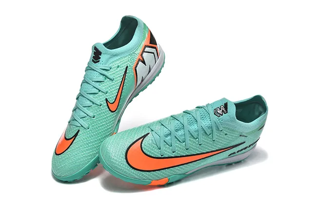 Nike Air Zoom Green Orange Knit Upper Low-Cut Silhouette Turf Soccer Shoes 2