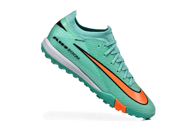 Nike Air Zoom Green Orange Knit Upper Low-Cut Silhouette Turf Soccer Shoes 3