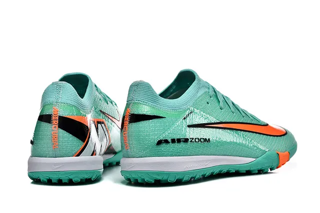 Nike Air Zoom Green Orange Knit Upper Low-Cut Silhouette Turf Soccer Shoes 4