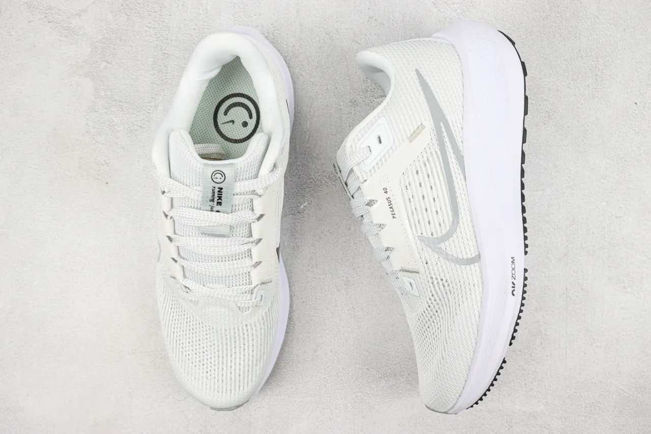 Nike Air Zoom Pegasus 40 White Gray Running Shoes 3