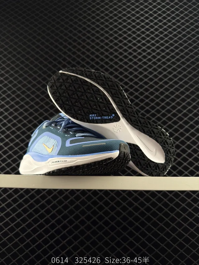 Nike Air Zoom Pegasus 41 Blue Gold Mesh Upper Dual-Density Midsole Running Shoes 6