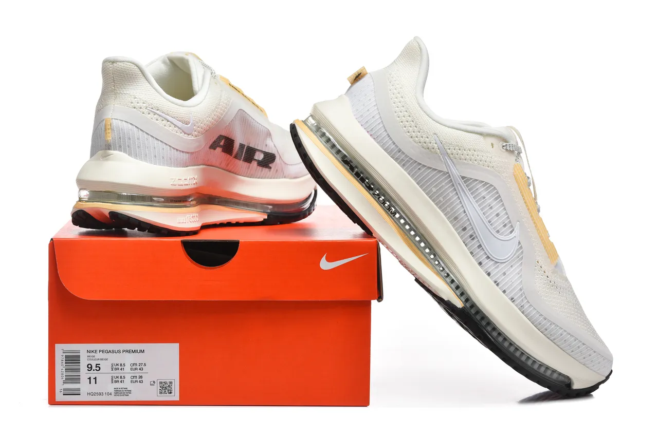 Nike Air Zoom Pegasus Off-White y Amarillo Zapatos de correr 8