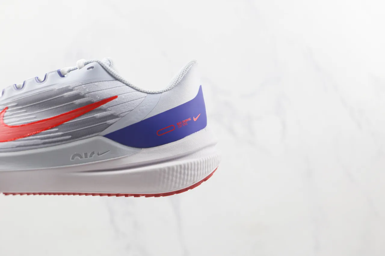 Nike Air Zoom Pegasus Branco Azul Malla Engineered Camada Superior Sobreposições Sintéticas Superpostas Tênis de Corrida 7