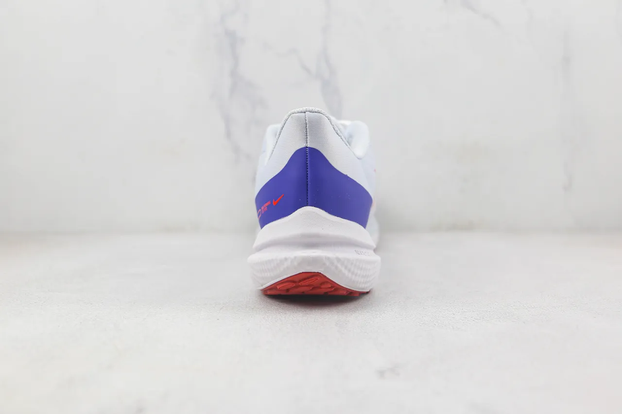 Nike Air Zoom Pegasus Branco Azul Malla Engineered Camada Superior Sobreposições Sintéticas Superpostas Tênis de Corrida 9