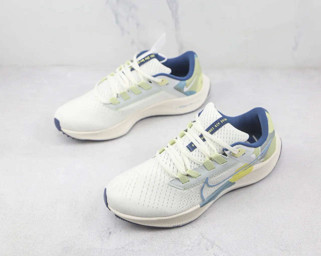 Nike Air Zoom Pegasus White Light Green Blue Running Shoes 4
