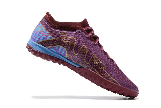 Nike Air Zoom Zapatillas de Fútbol Turf Morado Burdeos Upper de Tejido Superposición Gráfica Multicolor 3