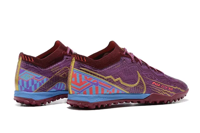 Nike Air Zoom Zapatillas de Fútbol Turf Morado Burdeos Upper de Tejido Superposición Gráfica Multicolor 5