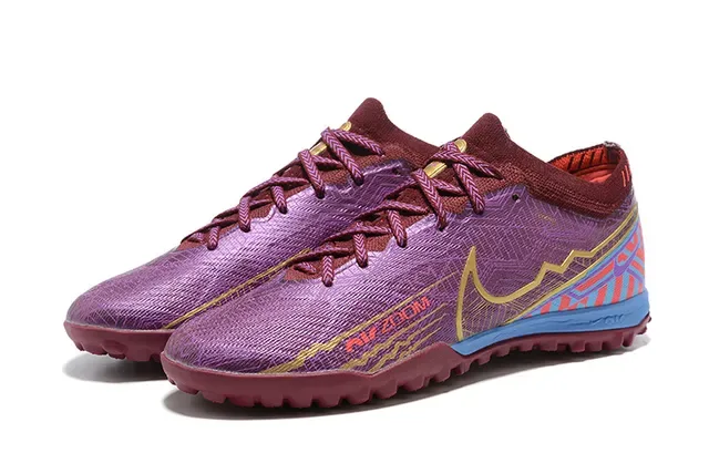 Nike Air Zoom Zapatillas de Fútbol Turf Morado Burdeos Upper de Tejido Superposición Gráfica Multicolor 8