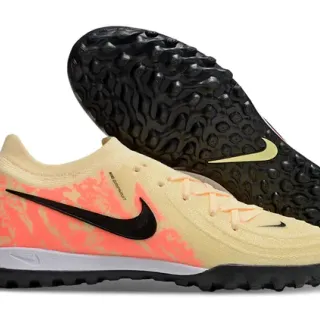 Nike Beige Orange Knit Upper Camouflage Overlay Turf Soccer Shoes