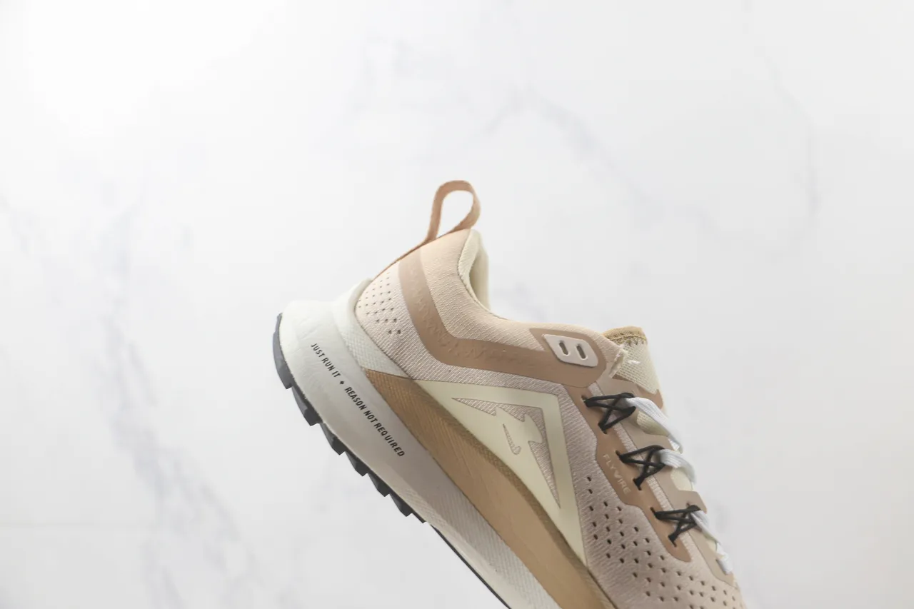 Nike Beige Perforated Knit Upper Layered Synthetic Overlays Running Shoes 5