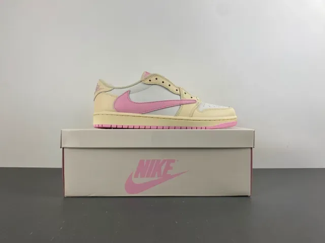 Nike Beige Pink Low-Top Leather Upper Lifestyle Sneakers 15