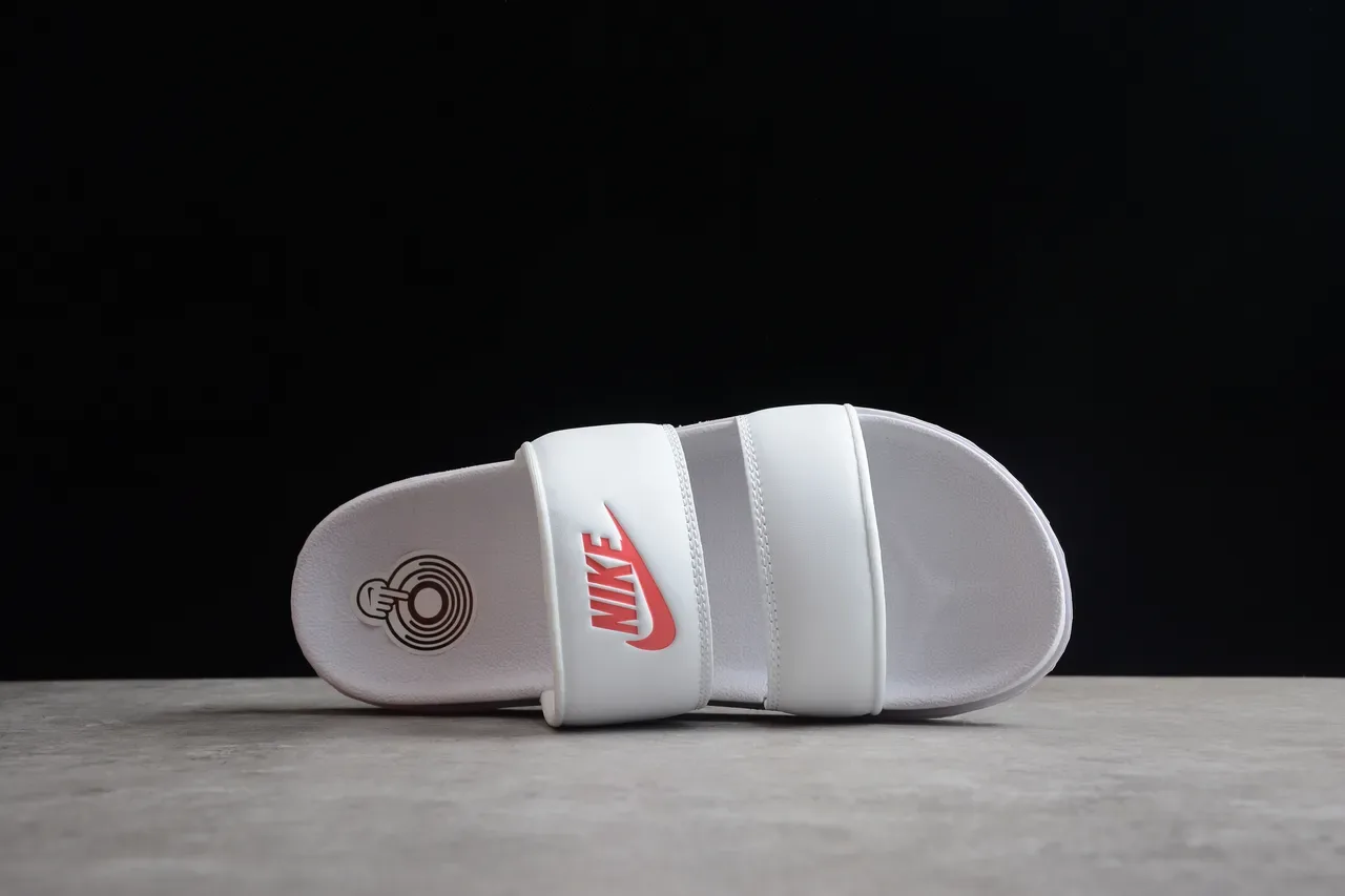 Nike Benassi JDI White and Red Slippers 10