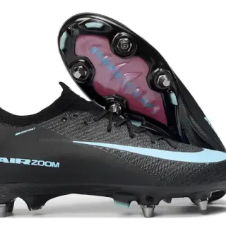 Nike Sapatos de futebol preto e azul upper knit col sock-fit solo firme