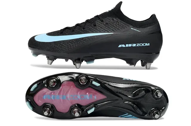 Nike 黑色蓝色 针织鞋面 袜套式领口 硬地足球鞋 5