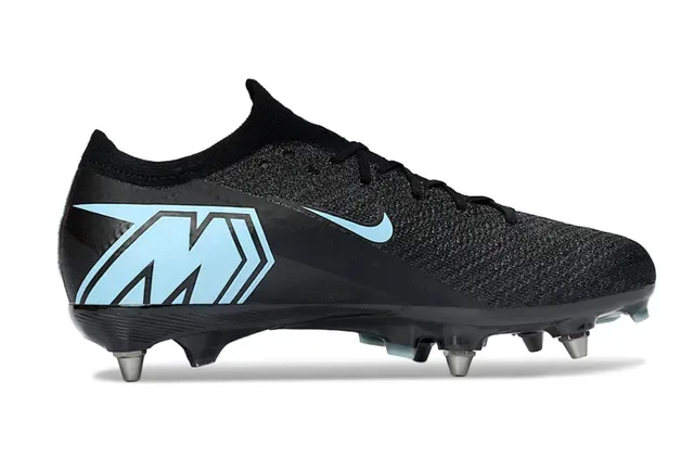 Nike 黑色蓝色 针织鞋面 袜套式领口 硬地足球鞋 7