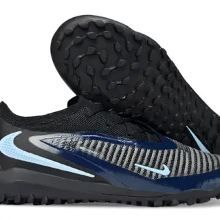 Nike Noir Bleu Low-Cut Tricô Superior Brillant Synthétique Cage Turf Chaussures de Football