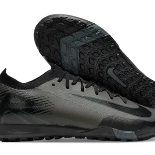 Nike Negro Gris Bajo Corte Superior Sintético Cuello Ajuste Dinámico Zapatos de Fútbol Indoor