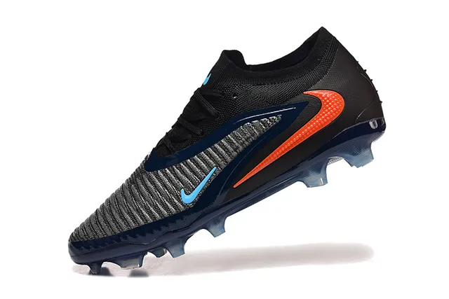 Nike Sapatos de Futebol Preto Navy de Corte Baixo com Upper de Knit e Laço Assimétrico para Terra Firme 4