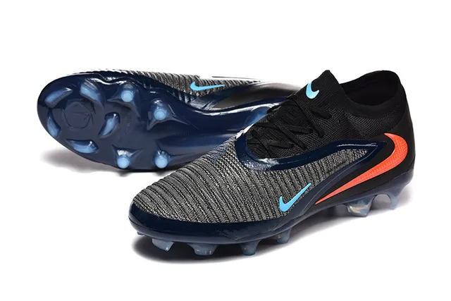 Nike Sapatos de Futebol Preto Navy de Corte Baixo com Upper de Knit e Laço Assimétrico para Terra Firme 6