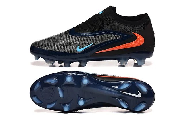 Nike Sapatos de Futebol Preto Navy de Corte Baixo com Upper de Knit e Laço Assimétrico para Terra Firme 9