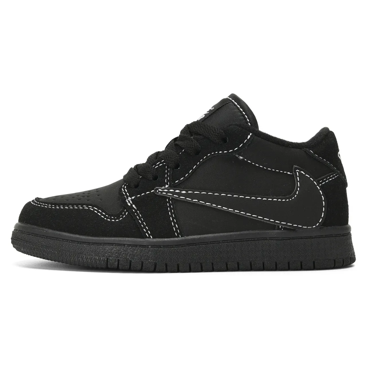 Nike Black Orange Low-Top Leather Upper Lifestyle Sneakers 3