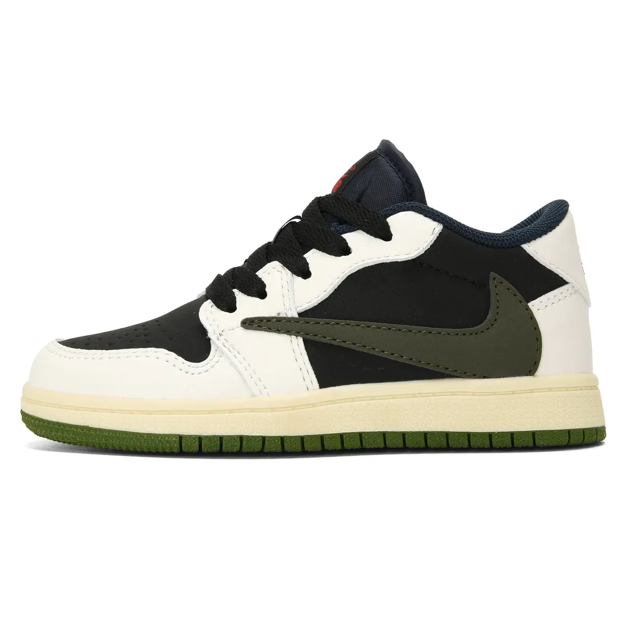Nike Black Orange Low-Top Leather Upper Lifestyle Sneakers 4