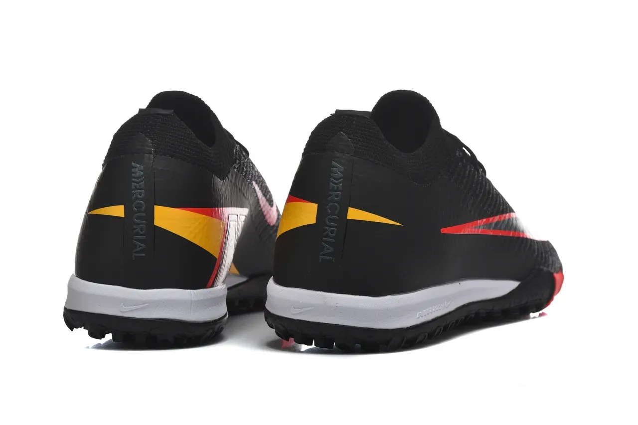 Nike Black Red Knit Sock-Fit Upper Low-Profile Outsole Turf Soccer Shoes 5